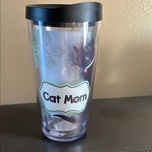 Cat Mom Tumbler with Black Lid